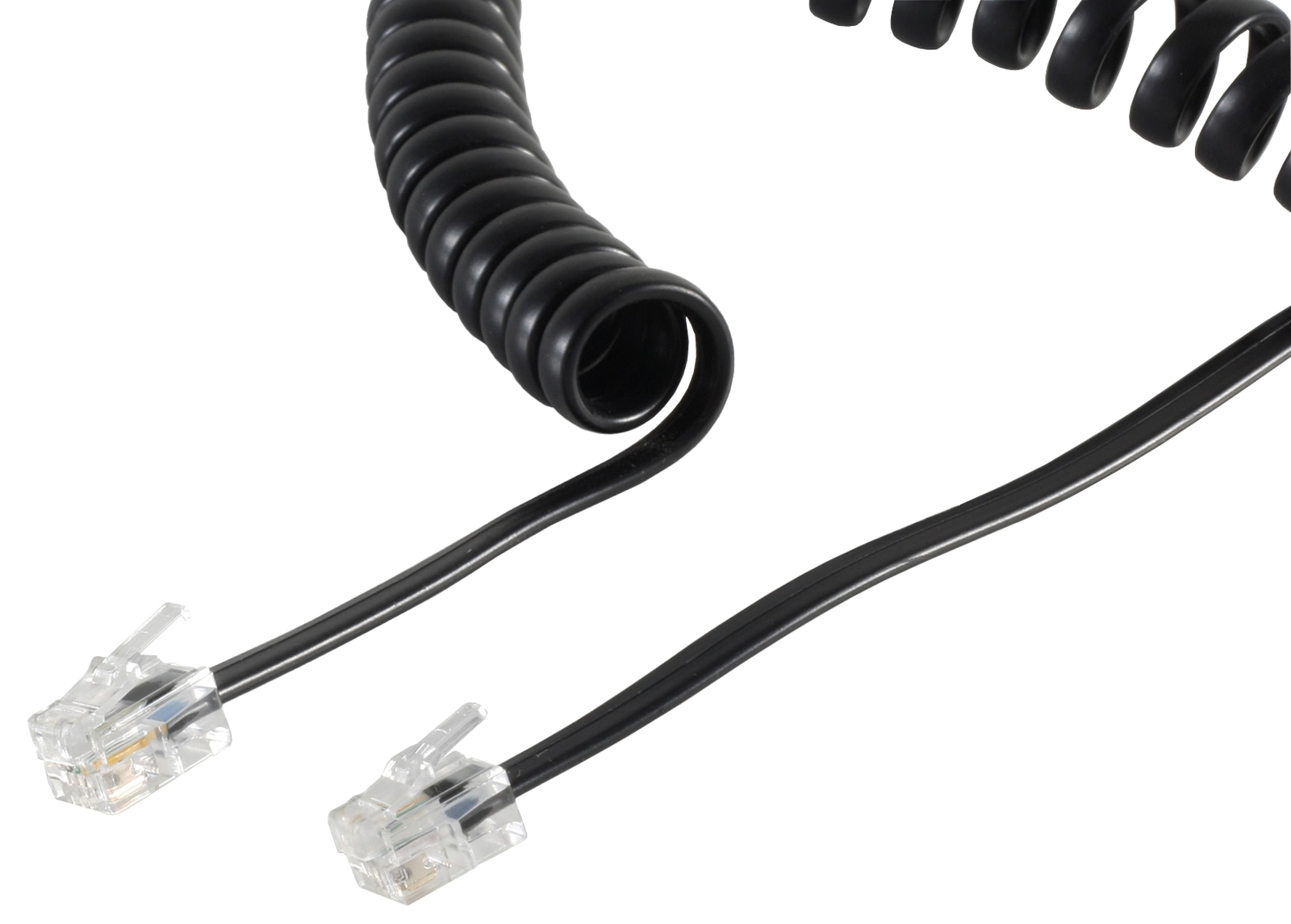 Hörerkabel gewendelt 75 m Western Western 4 4 (RJ10) schw (TC 70135-75)