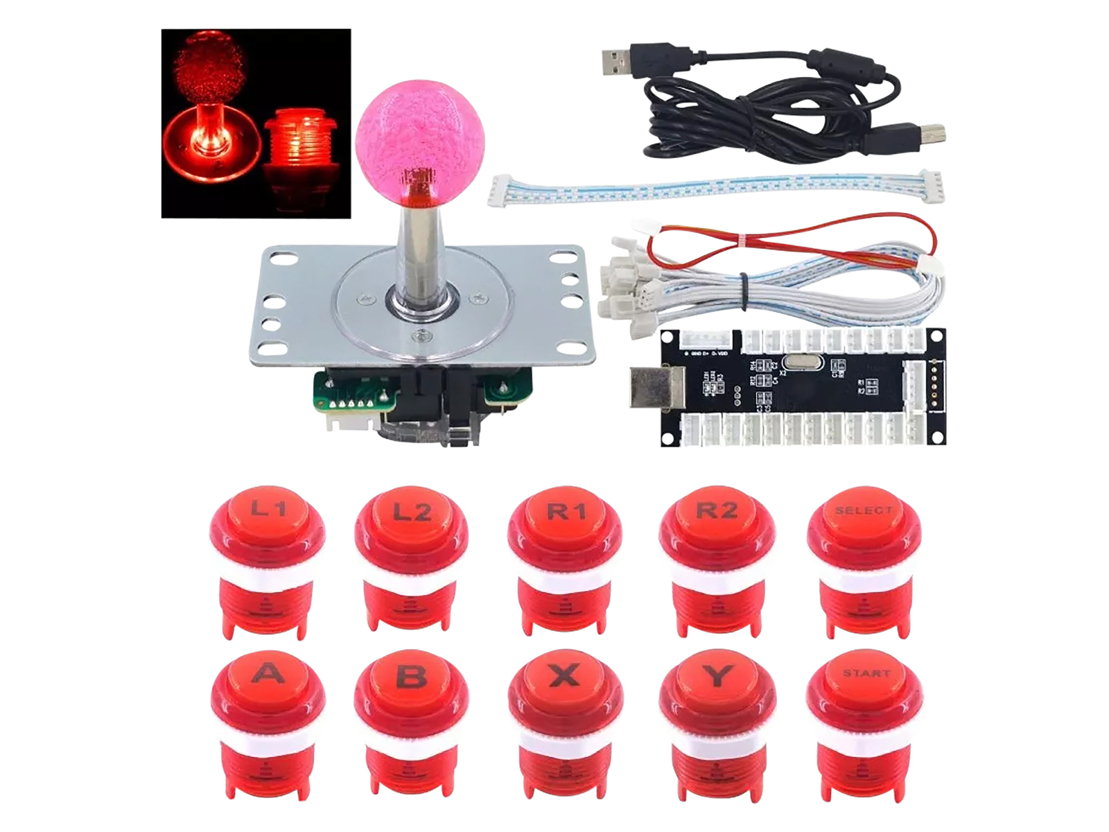 KUBII LED Joystick-Kit rot, kompatibel mit Raspberry Pi, ODLED-RD