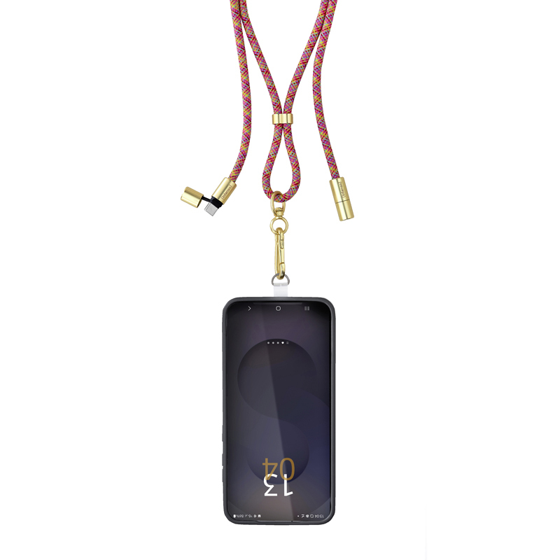 INTENSO USB-Kabel Lanyard USB-C 1,65m Neon Mix