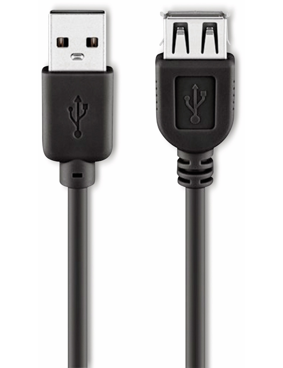 Image of GOOBAY 93599 - USB 2.0 Kabel, A Stecker auf A Buchse, 1,8 m