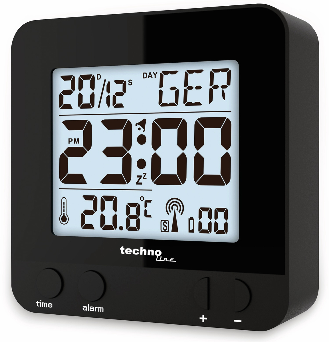 Techno Line WT235 sw Funk Wecker Schwarz Alarmzeiten 1