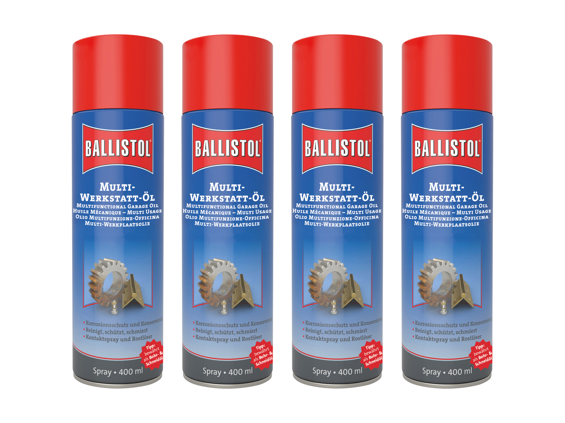 BALLISTOL Multi-Werkstatt-Öl Spray, 400 ml, 4 Stück