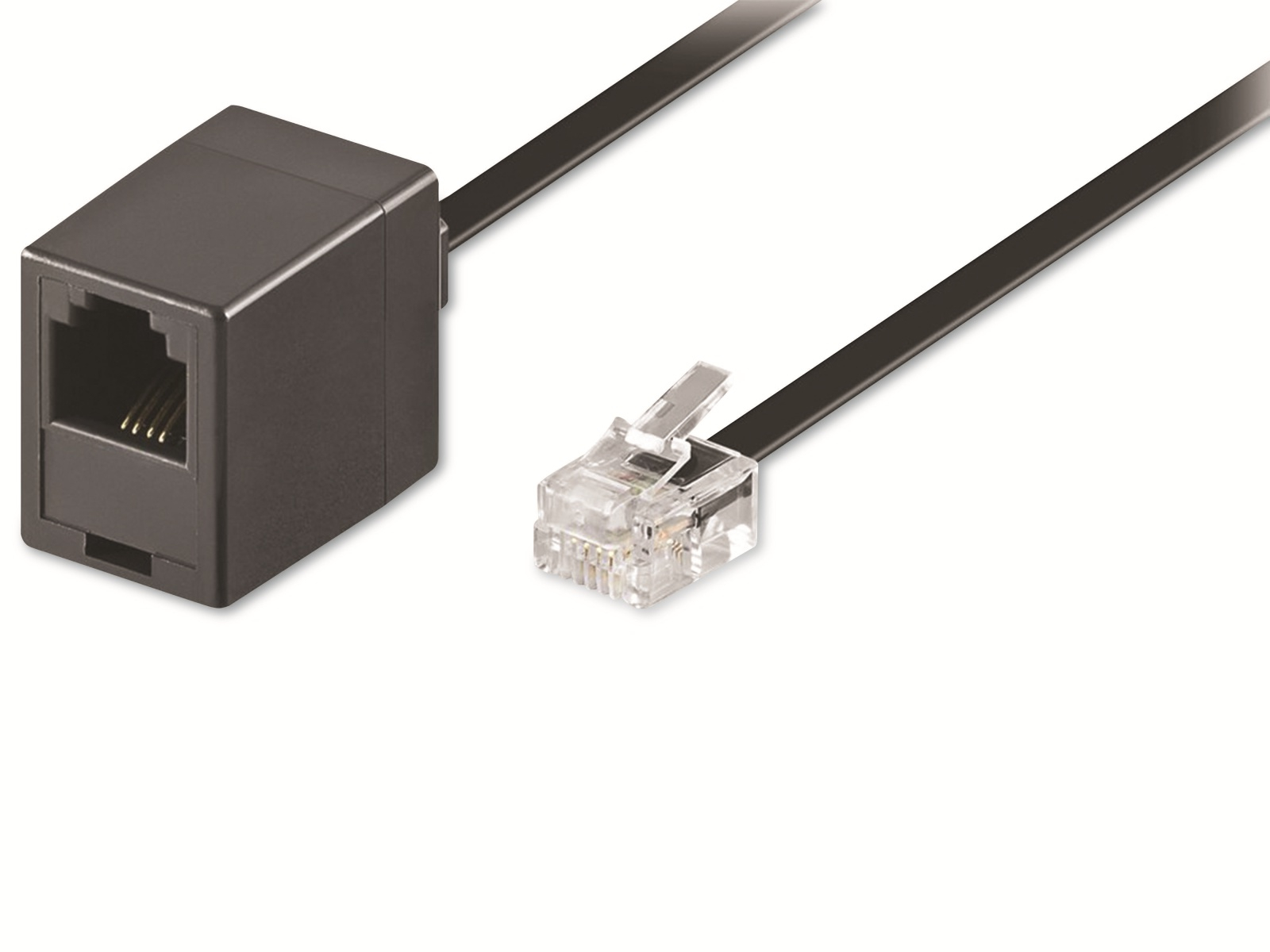 GOOBAY Modularverlängerung, RJ12, schwarz, 3 m