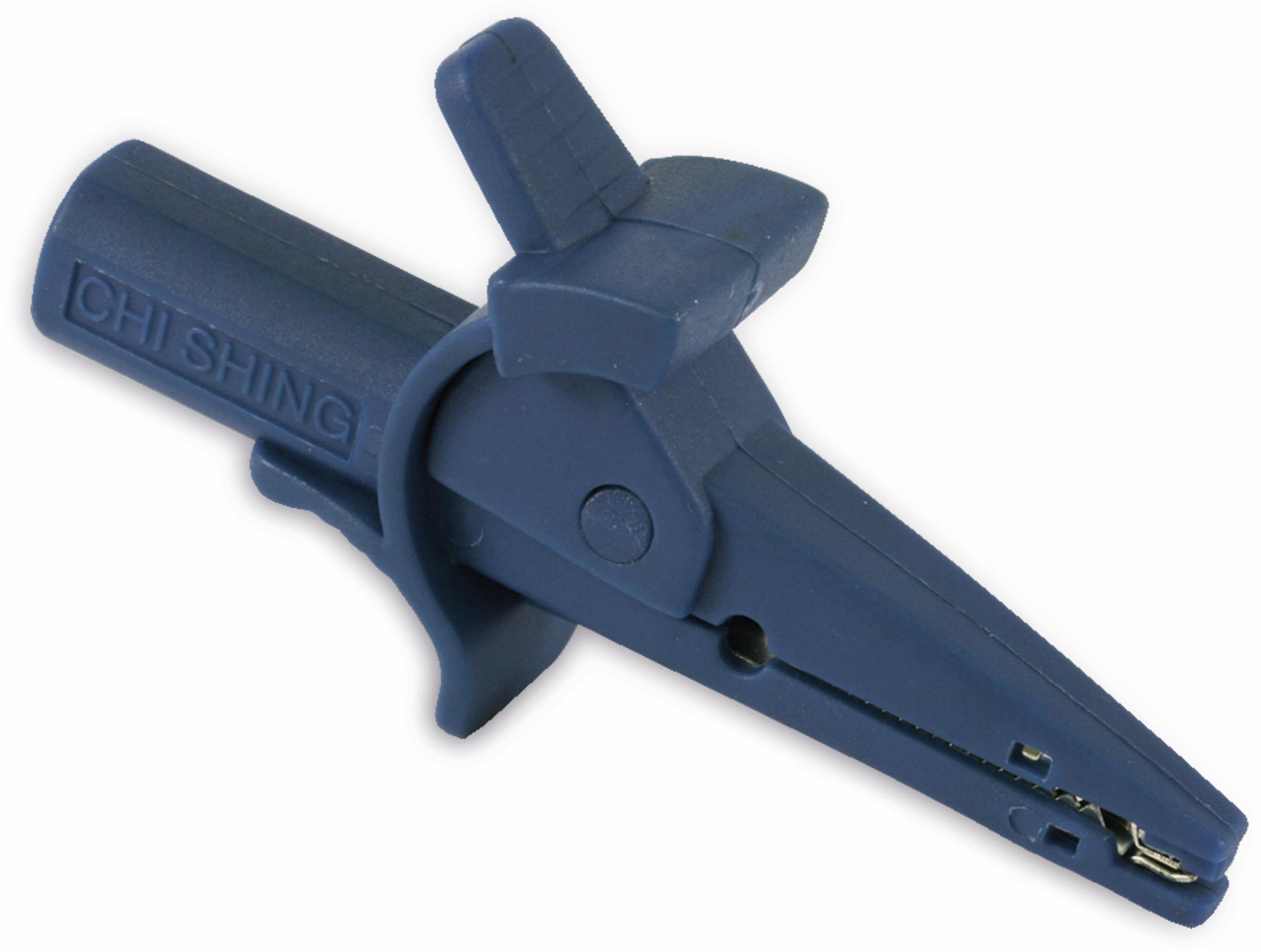 Krokoklemme isoliert 100mm mit 4mm Labor-Sicherheitsbuchsen blau