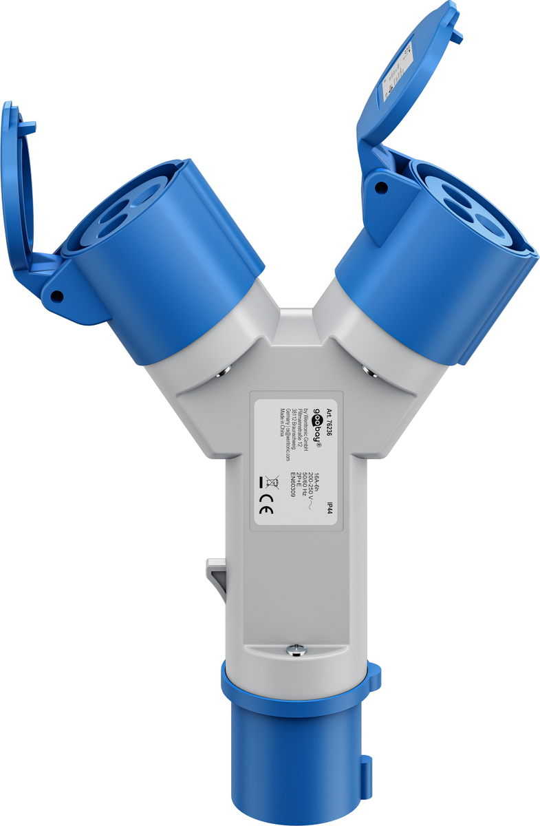 CEE-Adapter, Stecker auf 2X CEE-Kupplung, IP44, tragbar, für Wohnwagen - Bild 4