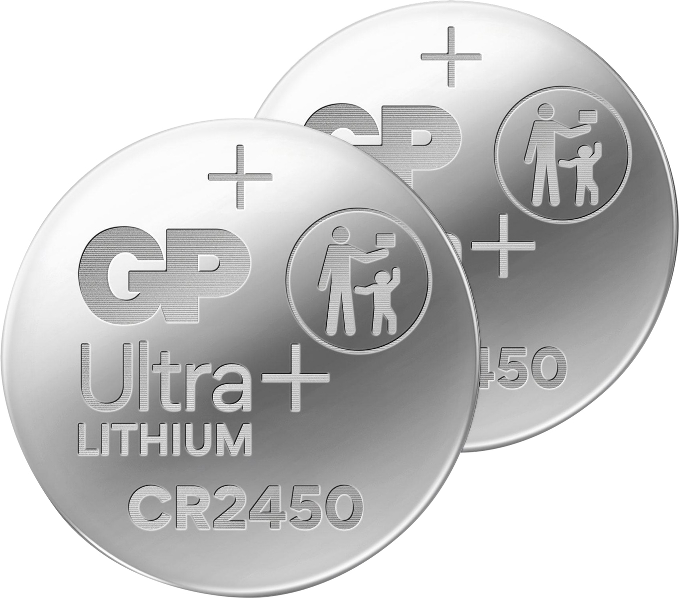 GP Ultra Plus, CR2450 Lithium Knopfzelle, 3V, 2 Stück