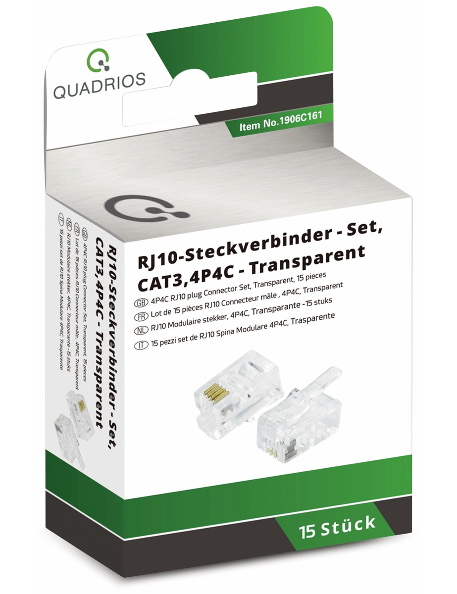modulares steckverbindungsset anzahl p les 4P4C - non-blind s 15 stk 1906C161 RJ10 m le gerade 15 st