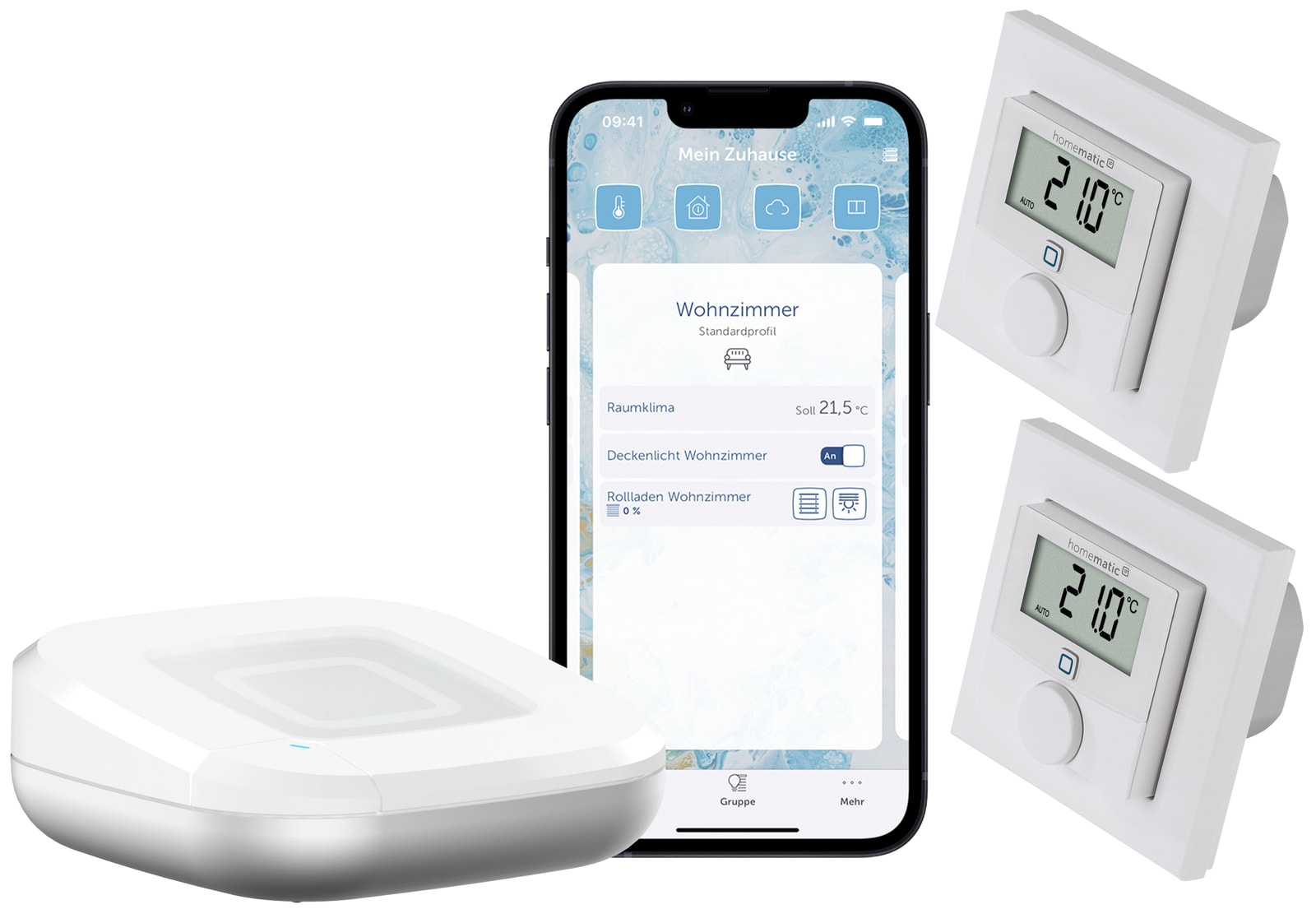 Image of HOMEMATIC IP Starterset Fußbodenheizung für 2 Räume