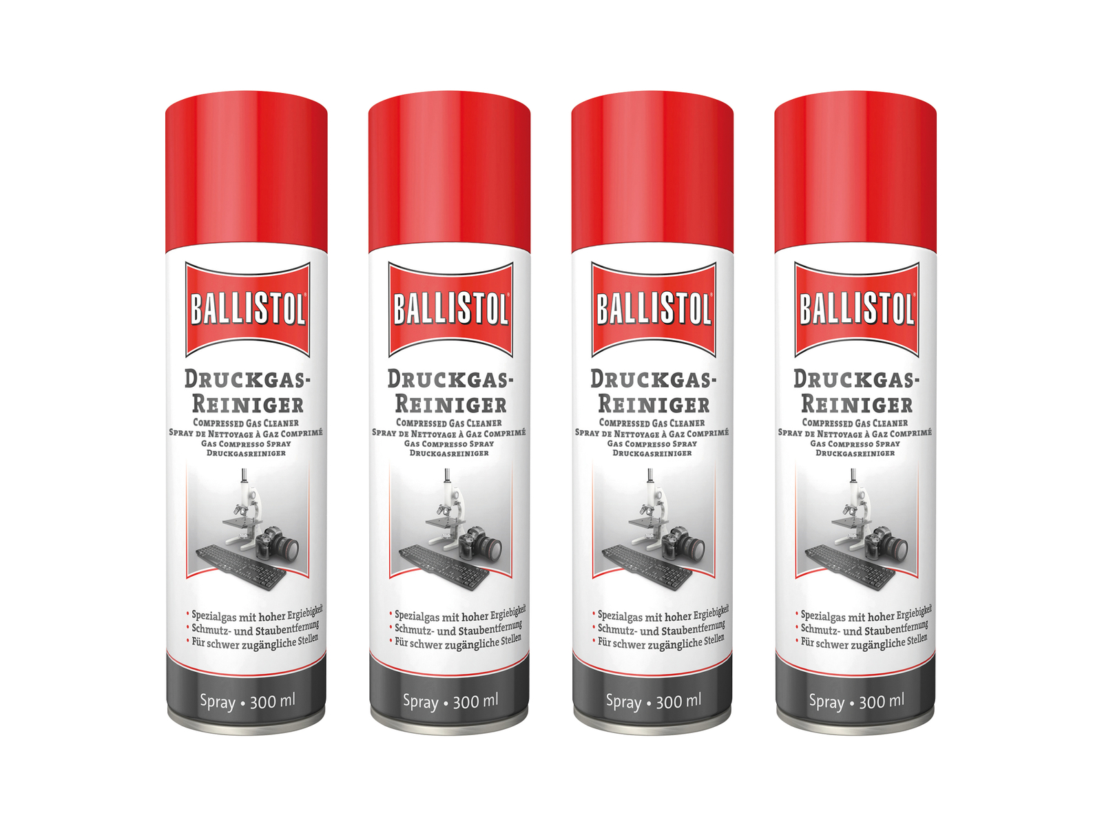 Image of BALLISTOL Druckgas-Reiniger Spray, 300 ml, 4 Stück