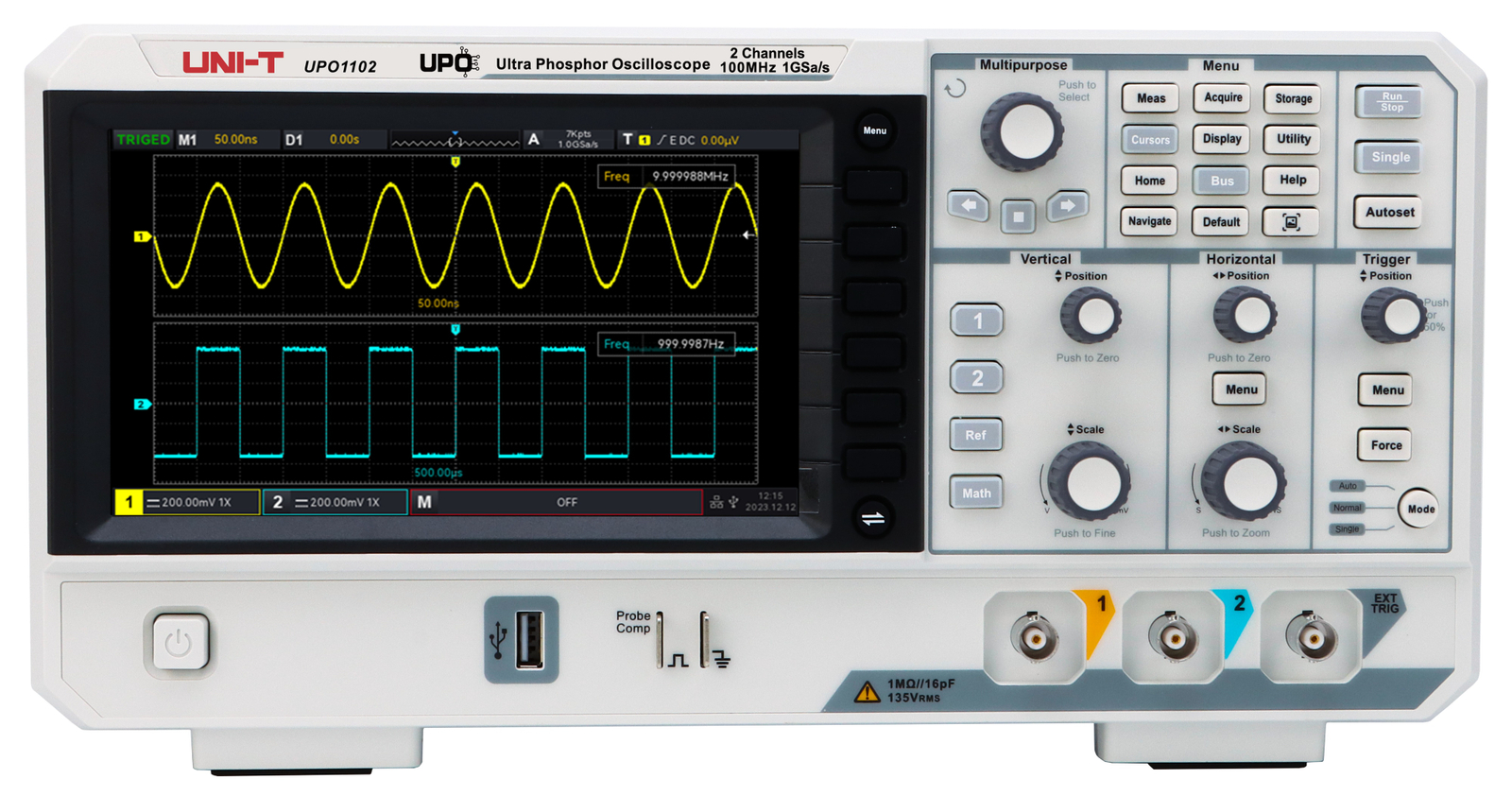 UNI-T Oszilloskop UPO1102, 2 Kanal, 100 MHz