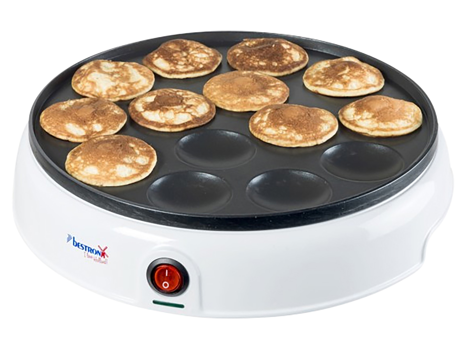 Image of BESTRON Poffertjes Maker Retro Design, Mini Pfannkuchen Automat, 800W, weiß