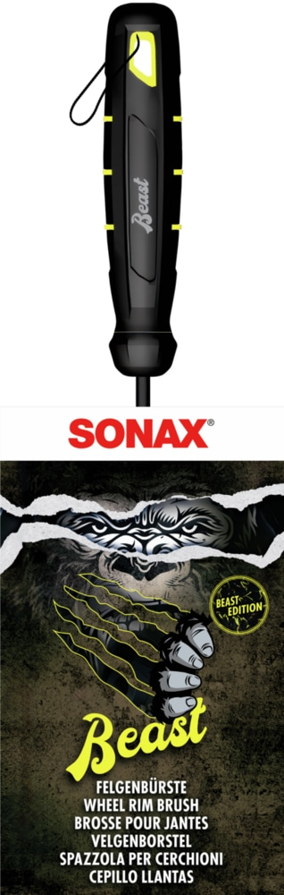 SONAX Felgenbürste Beast Edition schwarz Kunststoff, 1 St.
