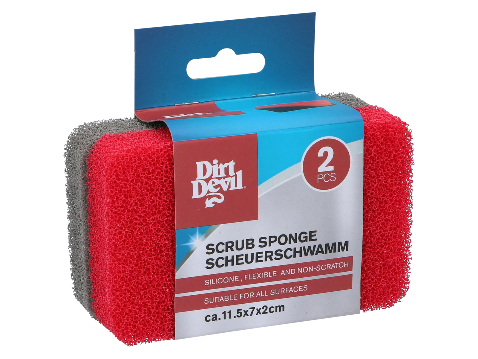 Dirt Devil Rot/Grau Scheuerschwamm, 2 Stück