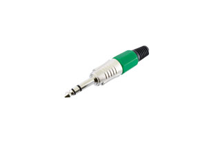 Klinkenstecker, 6,3 mm, stereo, grün