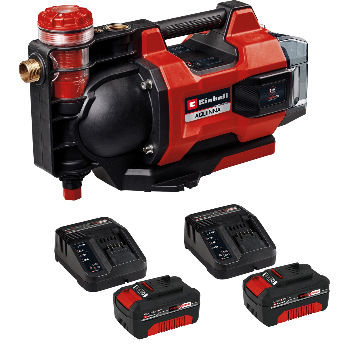 Image of EINHELL Akku-Gartenpumpe Aquinna 36/38 F LED Automatic + 2x Starterset