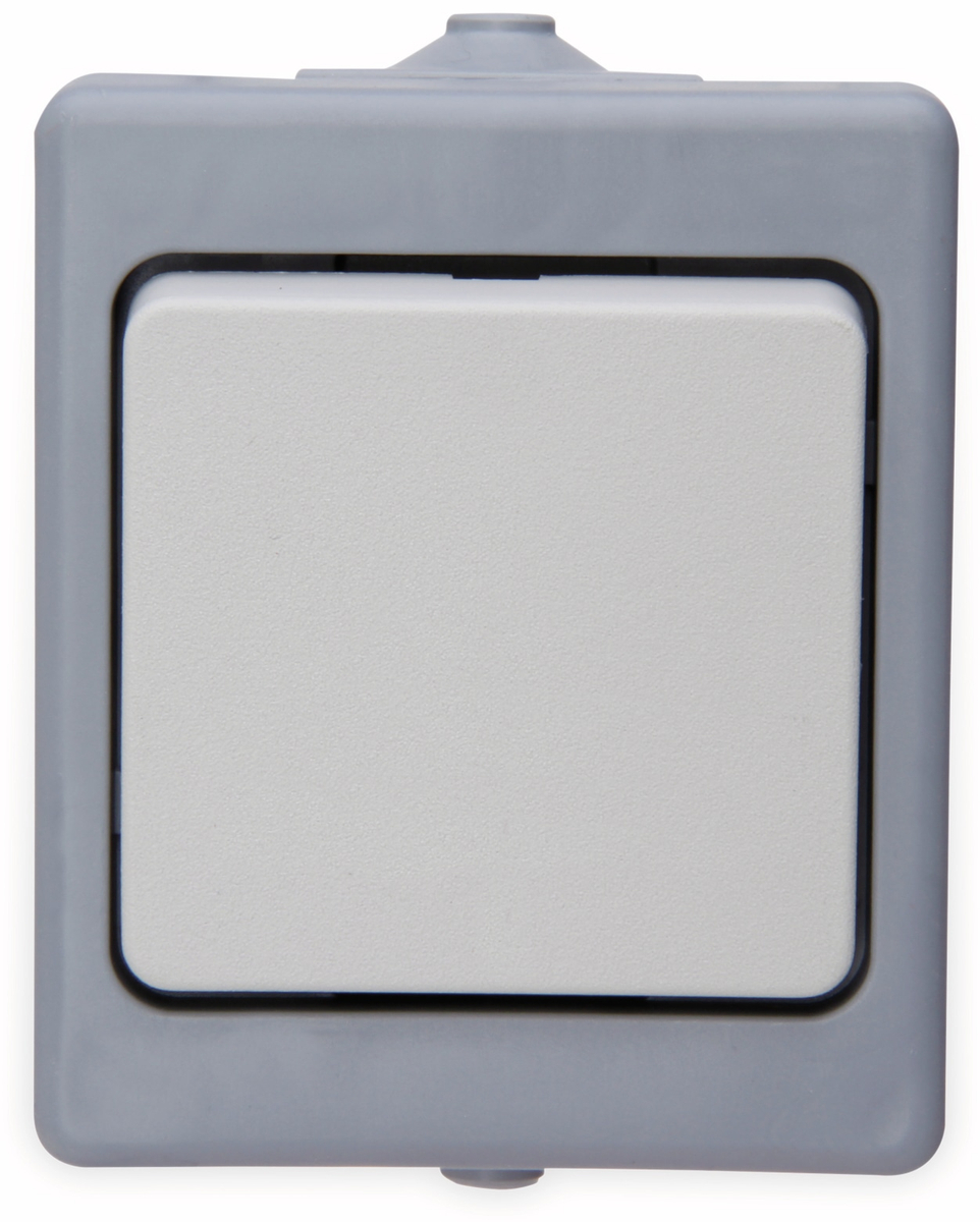 Kopp 563648004 Universalschalter Aufputz-Feuchtraum Standard, Grau