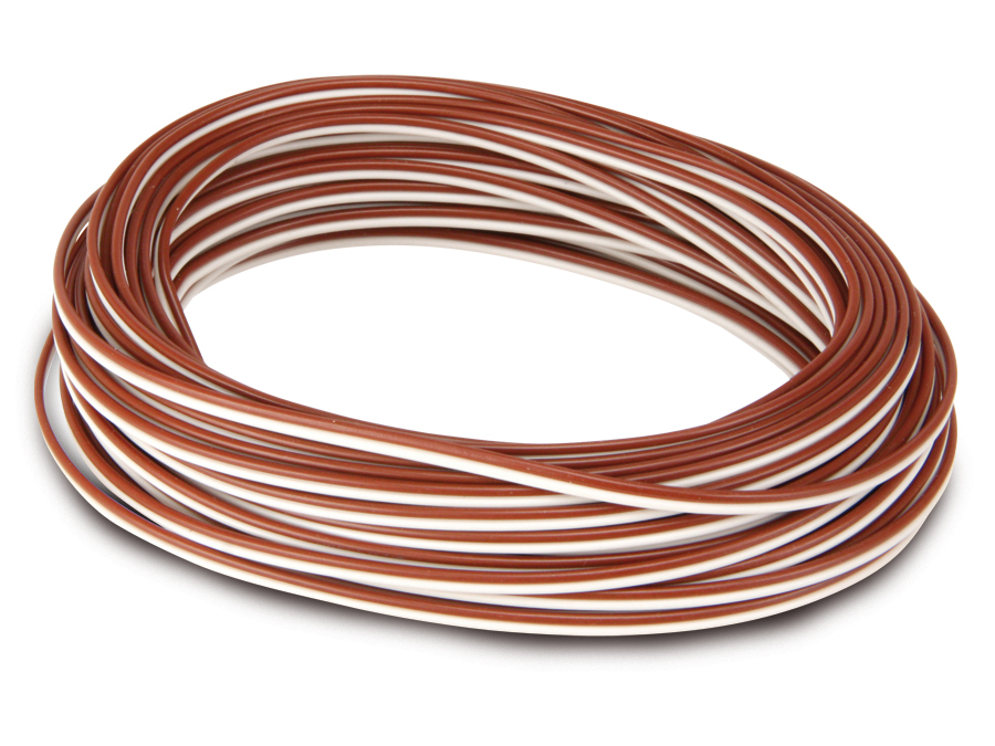 RAUTRONIC Zwillingslitze, 2x 0,14 mm², braun/weiß, 10 m
