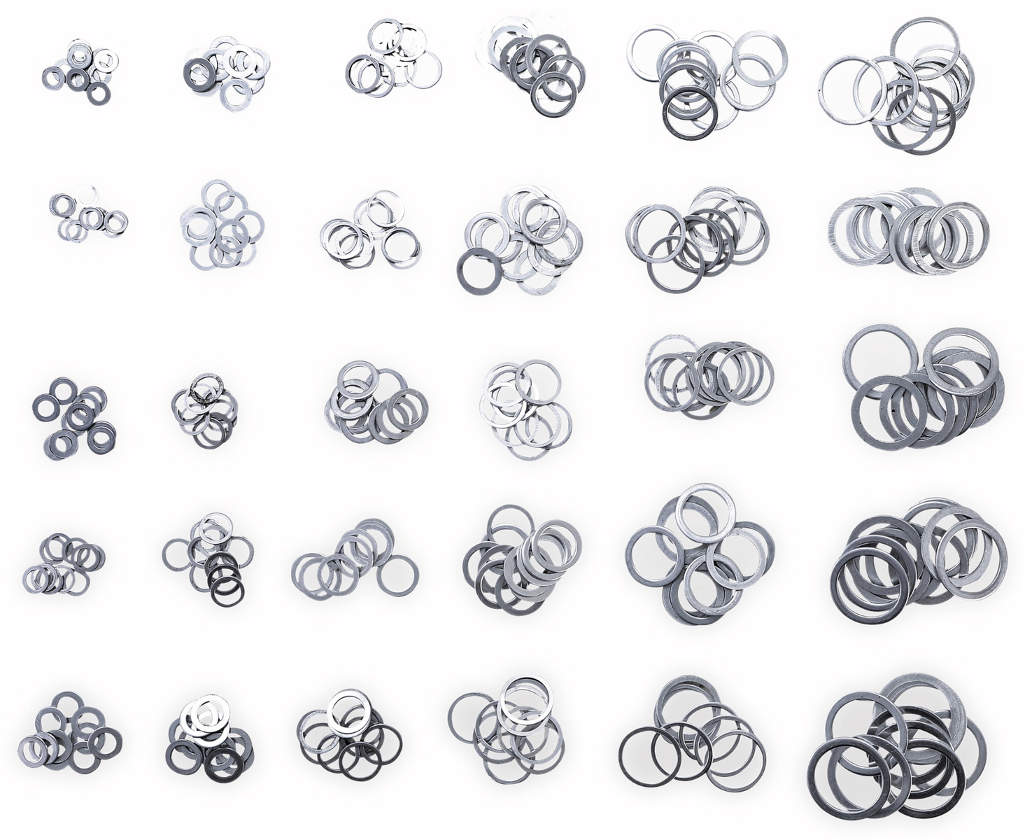 Image of BGS TECHNIC Sort. Dichtring, 8143, Aluminium, 300-tlg