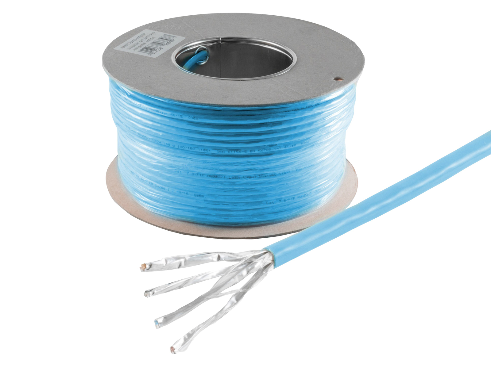 Helos Verlegekabel Cat 8 S FTP PiMF LSZH blau 100m Ring (106674)