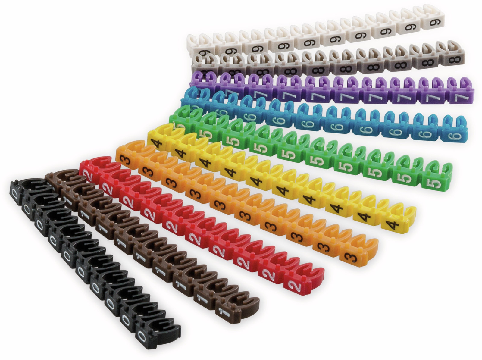 Goobay Kabelclips Ziffern 0-9 2.5mm PVC Mehrfarbig 100 St. - Image 3