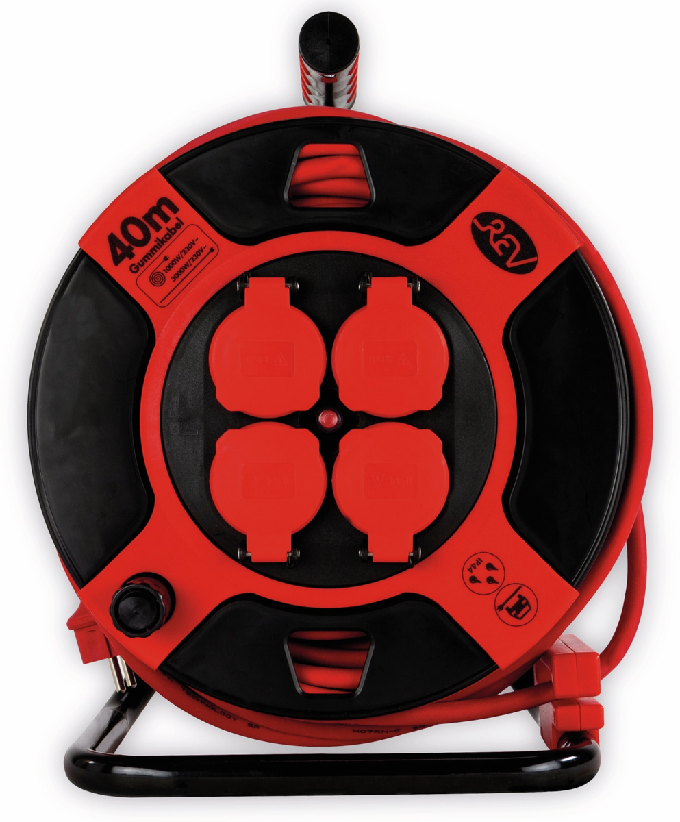 0010307612 Kabeltrommel 4000 m Schwarz Schutzkontakt-Stecker