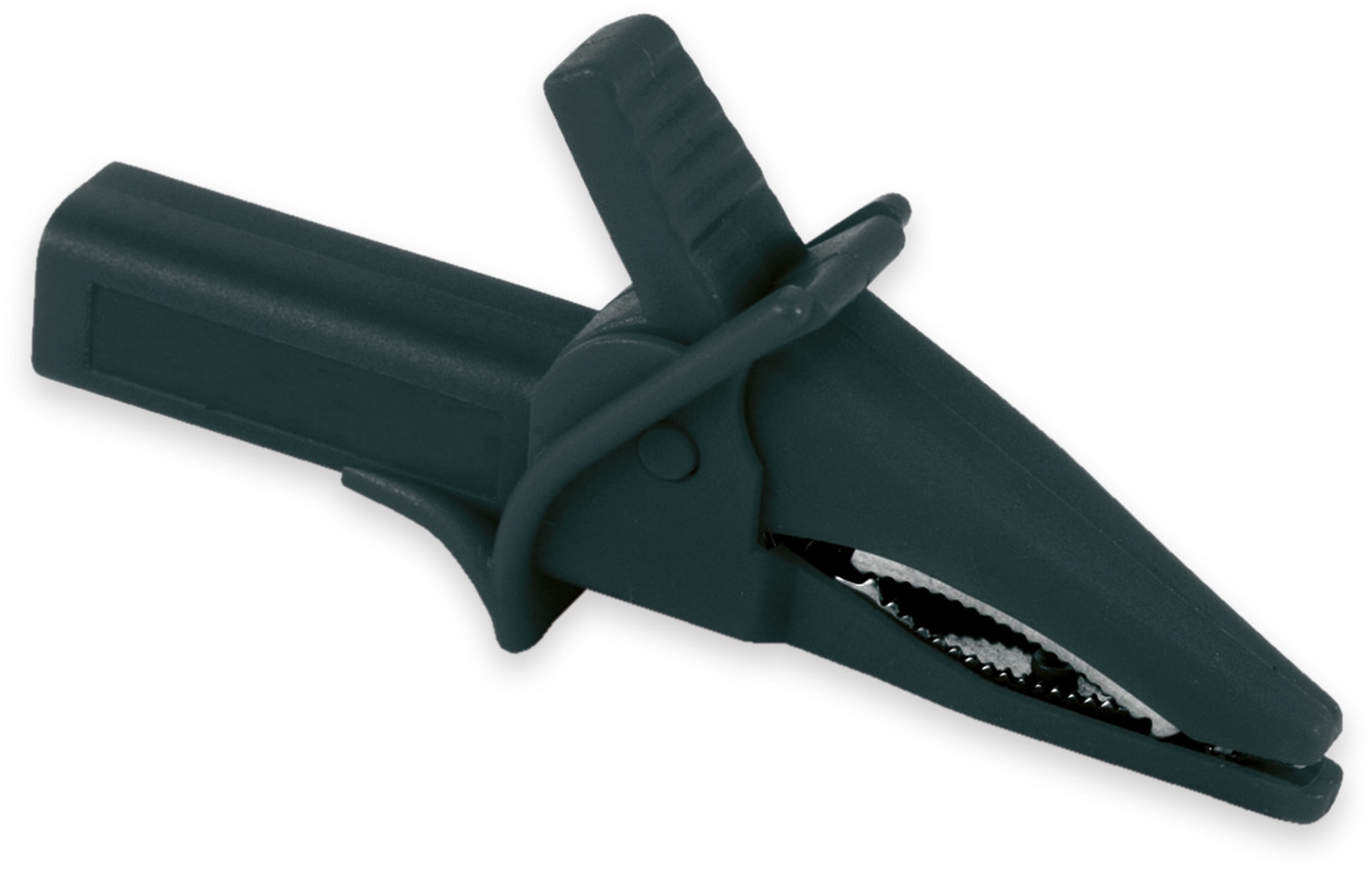 Krokoklemme isoliert 85mm mit 4mm Labor-Sicherheitsbuchsen schwarz