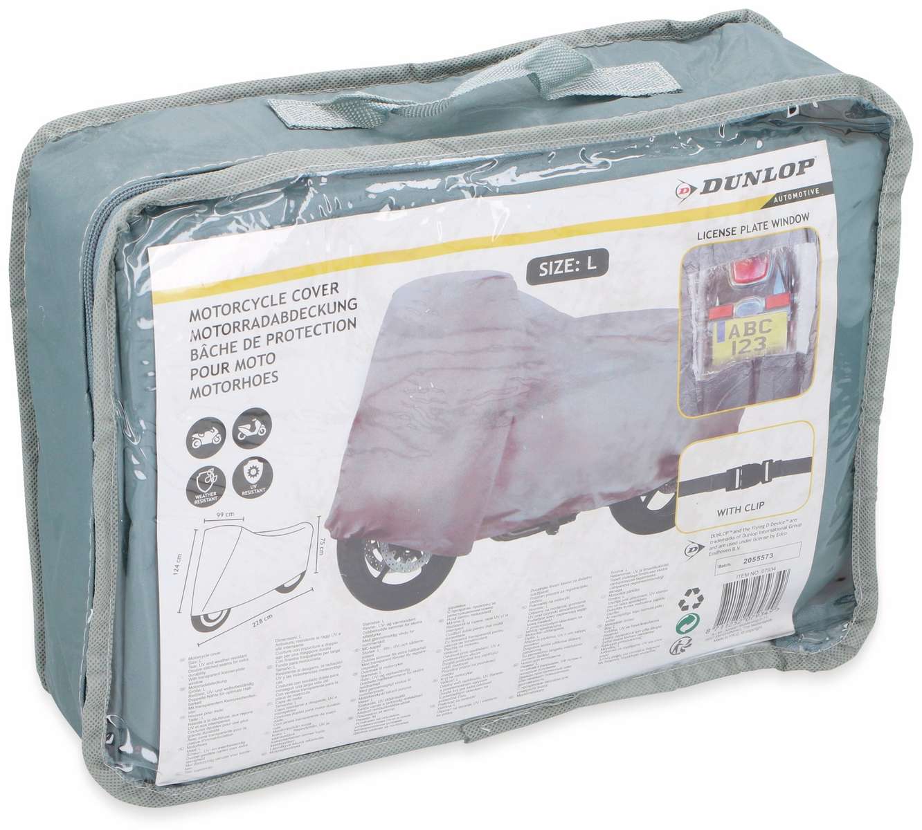 Motorradabdeckung - Größe L - 228 x99 x 124 cm - Wetterfest - PVC
