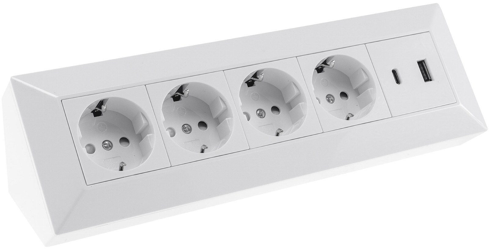 Image of ChiliTec 4-Fach Steckdosenblock USB A&C Weiß 250V 16A