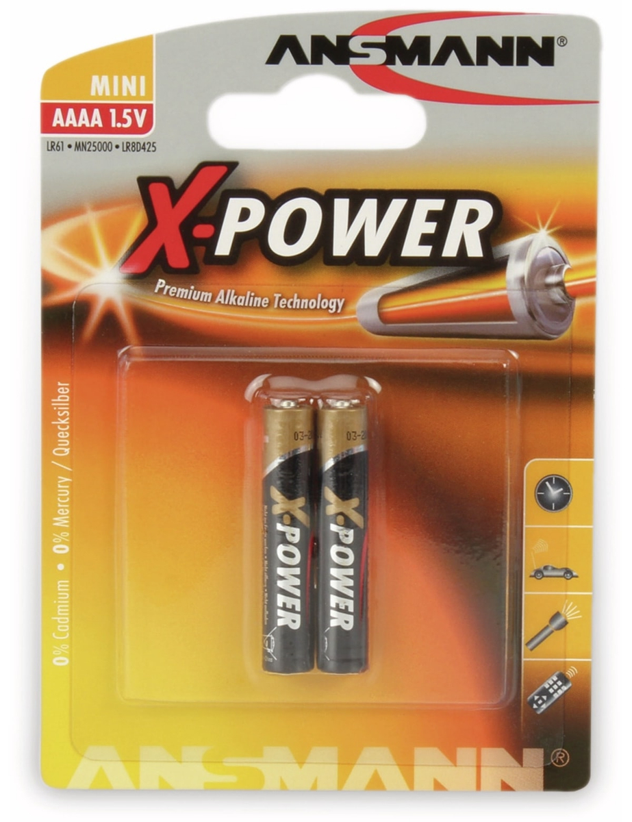 Image of ANS XP 2XAAAA - XPOWER, Alkaline Batterie, AAAA (Mini), 2er-Pack