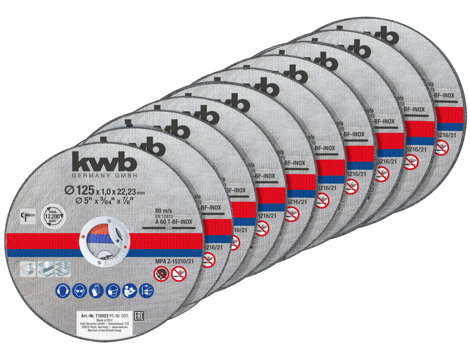 712022 Trennscheiben-Set 125 mm 10 St Metall - KWB