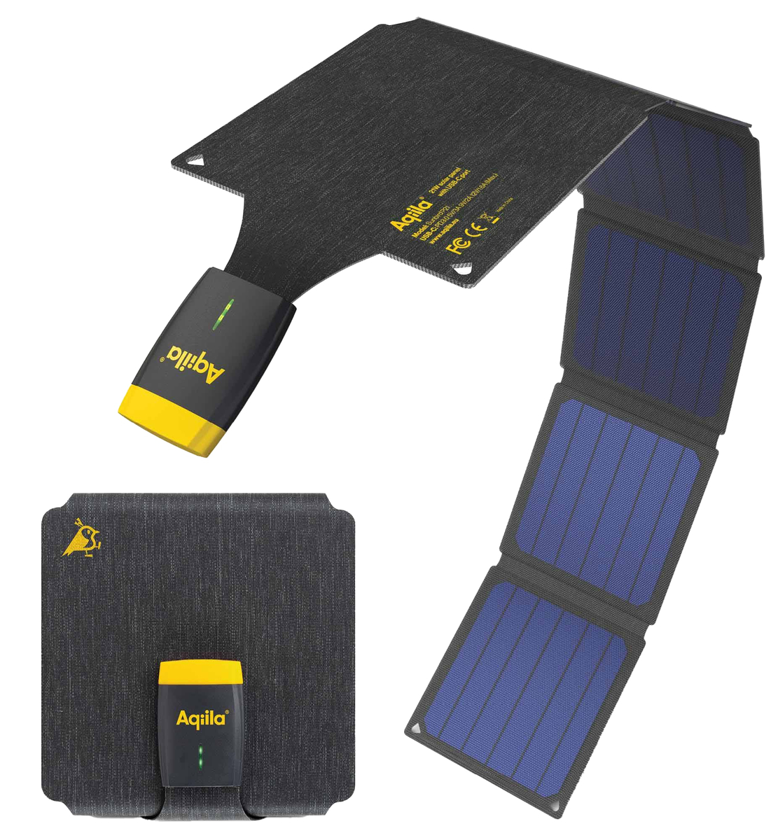 Image of AQIILA Solarpanel Sunbird P21, 21 W, USB-C, schwarz