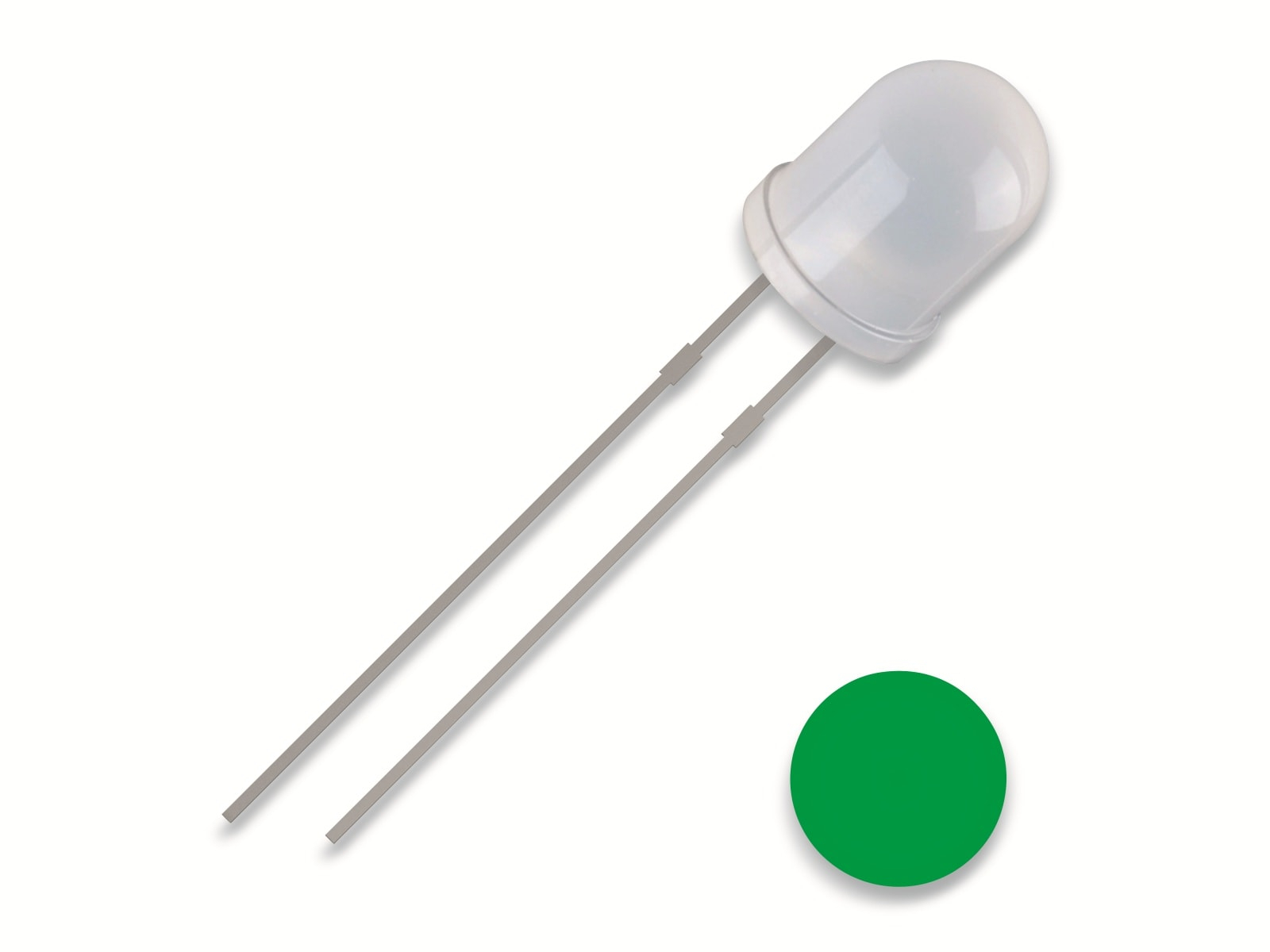 QUADRIOS LED, 5 mm, grün, 2,54 mm, Diffus