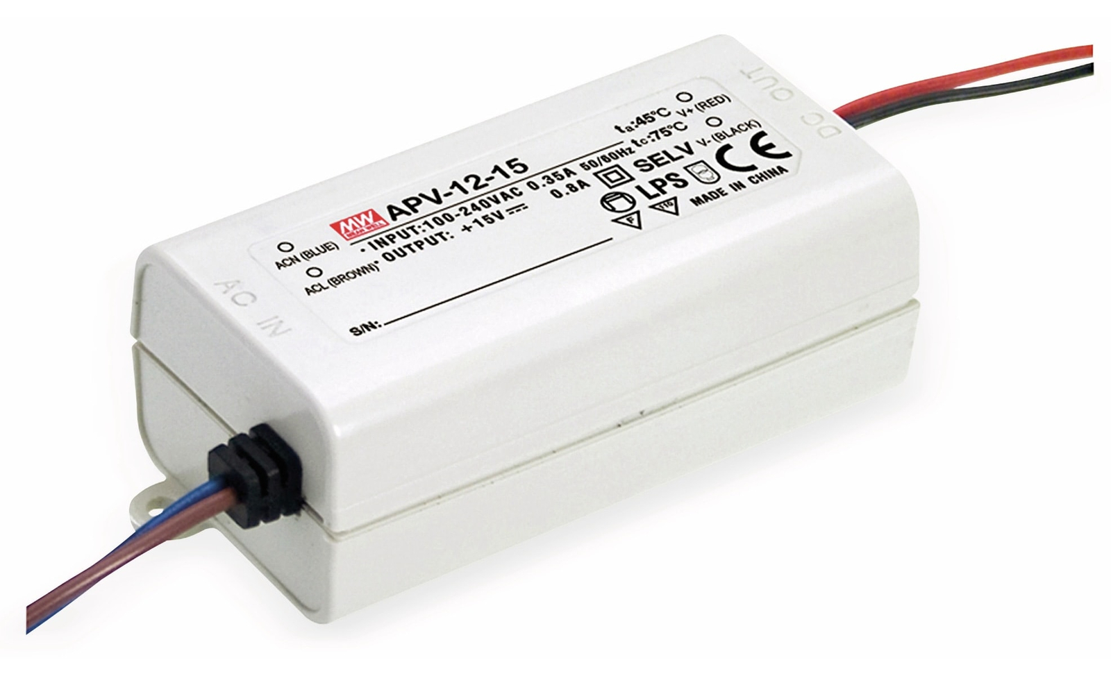 Image of MEAN WELL Schaltnetzteil APV-12-24, 24 V-/0,5 A